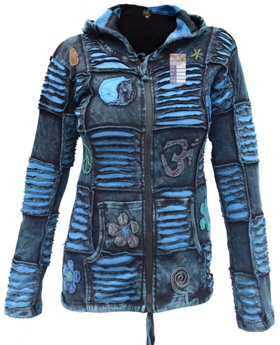 Baumwolle blau jacke hippie - blau,