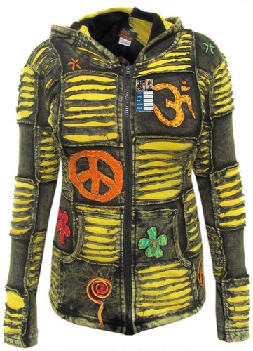 Baumwollgelbe jacke hippie - baumwollgelbe,